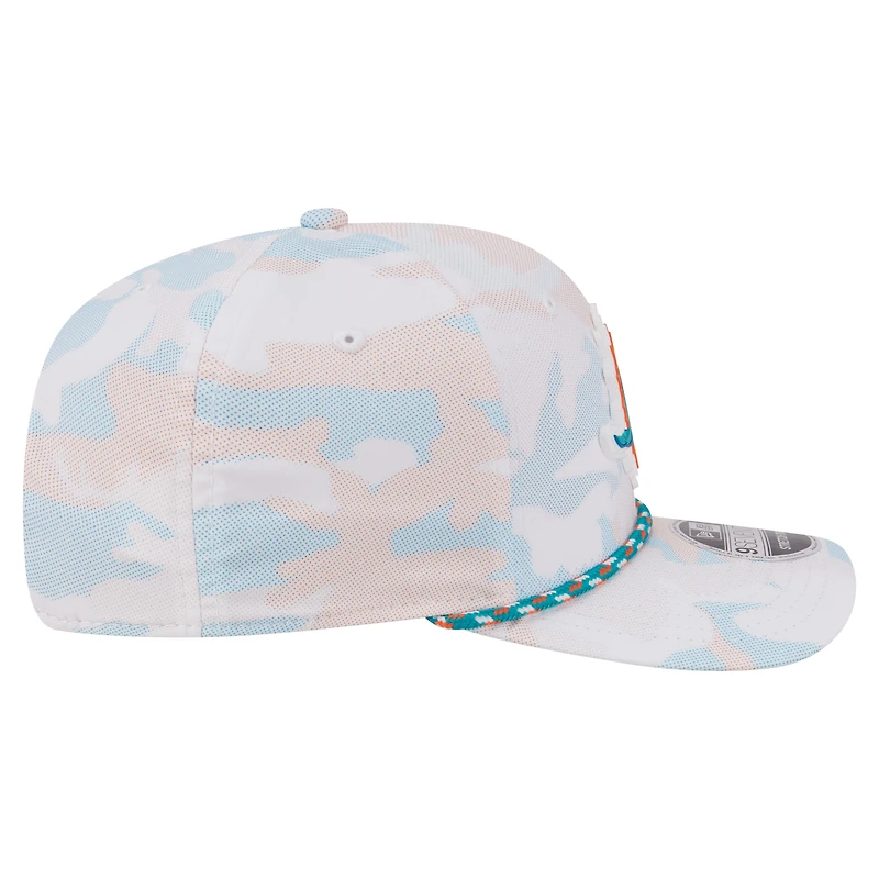 Men's New Era White Miami Dolphins Camo Rope 9SEVENTY Adjustable Hat