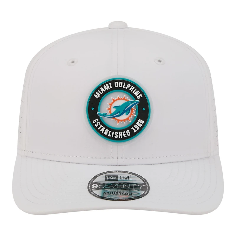 Casquette ajustable New Era blanche Miami Dolphins COOLERA 9SEVENTY pour homme