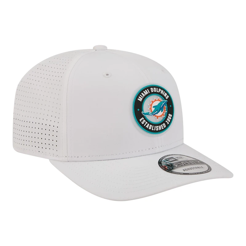 Casquette ajustable New Era blanche Miami Dolphins COOLERA 9SEVENTY pour homme