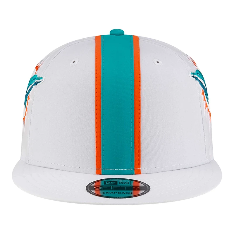 Men's New Era White Miami Dolphins  Helmet 9FIFTY Snapback Hat