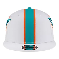 Men's New Era White Miami Dolphins  Helmet 9FIFTY Snapback Hat