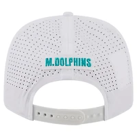 Casquette ajustable New Era blanche Miami Dolphins pour homme, modèle 9SEVENTY, avec plaque nominative.