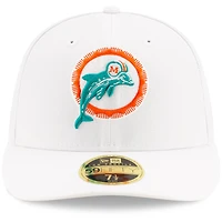 Men's New Era White Miami Dolphins Omaha Low Profile 59FIFTY Fitted Hat