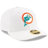 Men's New Era White Miami Dolphins Omaha Low Profile 59FIFTY Fitted Hat