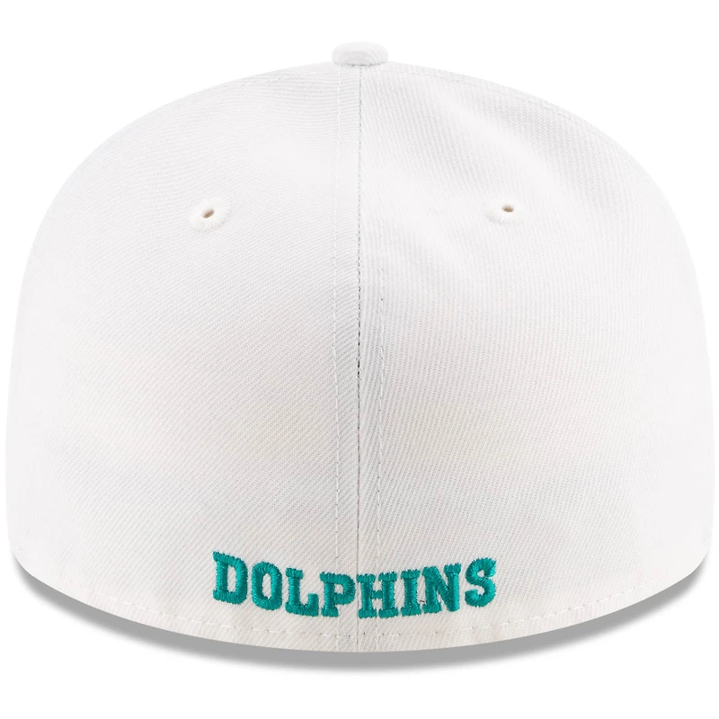 Men's New Era White Miami Dolphins Omaha Low Profile 59FIFTY Fitted Hat