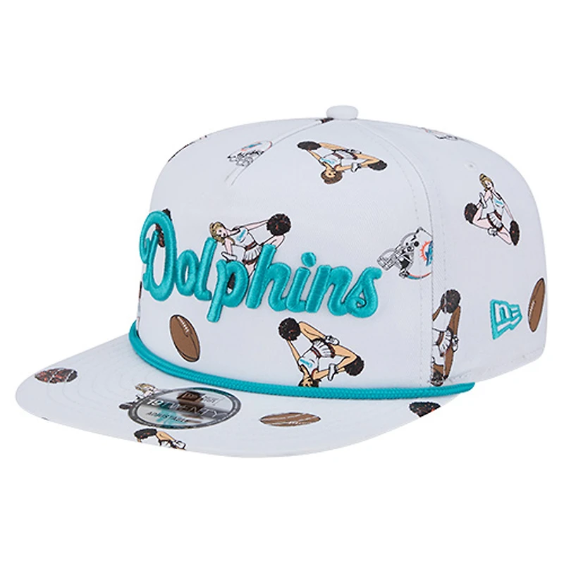 Men's New Era  White Miami Dolphins Team Cheer 19TWENTY Snapback Hat