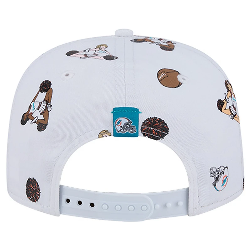 Men's New Era  White Miami Dolphins Team Cheer 19TWENTY Snapback Hat