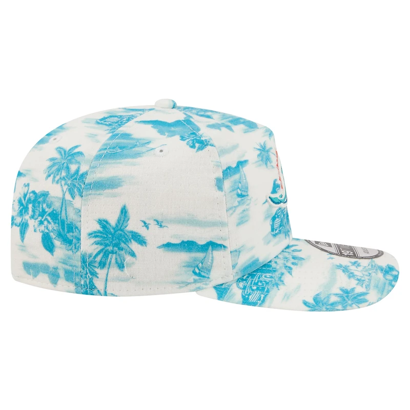 Men's New Era White Miami Dolphins Tropics 19TWENTY Adjustable Hat