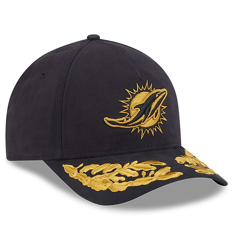 Men's New Era x Alpha Industries  Black Miami Dolphins A-Frame 9FORTY Adjustable Hat