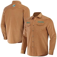 Collection NFL x Darius Rucker pour hommes par Fanatics Chemise orange à bouton-pression Western des Miami Dolphins
