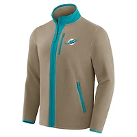 Men's NFL x Darius Rucker Collection by Fanatics  Tan Miami Dolphins Heavyweight Polar Fleece Full-Zip Jacket