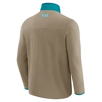 Veste polaire épaisse entièrement zippée pour homme, collection NFL x Darius Rucker par Fanatics, couleur beige Miami Dolphins