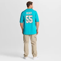 Maillot de match Nike Aaron Brewer Aqua Miami Dolphins pour homme