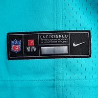Maillot de match Nike Aaron Brewer Aqua Miami Dolphins pour homme