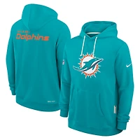 Men's Nike Aqua Miami Dolphins 2025 Sideline Standard Issue Club Dri-FIT Hoodie
