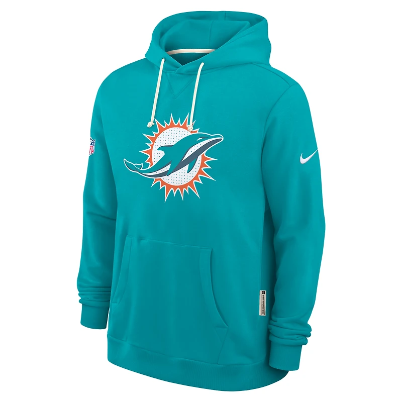 Men's Nike Aqua Miami Dolphins 2025 Sideline Standard Issue Club Dri-FIT Hoodie