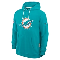 Men's Nike Aqua Miami Dolphins 2025 Sideline Standard Issue Club Dri-FIT Hoodie