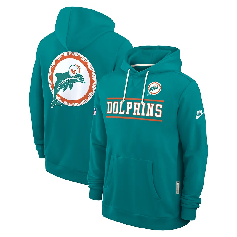 Sweat à capuche Nike Aqua Miami Dolphins Alt Sideline Standard Issue Dri-FIT pour homme