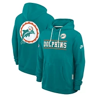 Sweat à capuche Nike Aqua Miami Dolphins Alt Sideline Standard Issue Dri-FIT pour homme