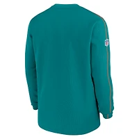 Men's Nike Aqua Miami Dolphins Alternate Logo Coach Long Sleeve Top