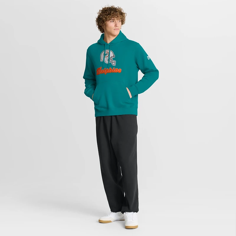 Men's Nike Aqua Miami Dolphins Best Season Rewind Club Pullover Hoodie