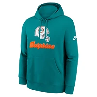 Men's Nike Aqua Miami Dolphins Best Season Rewind Club Pullover Hoodie