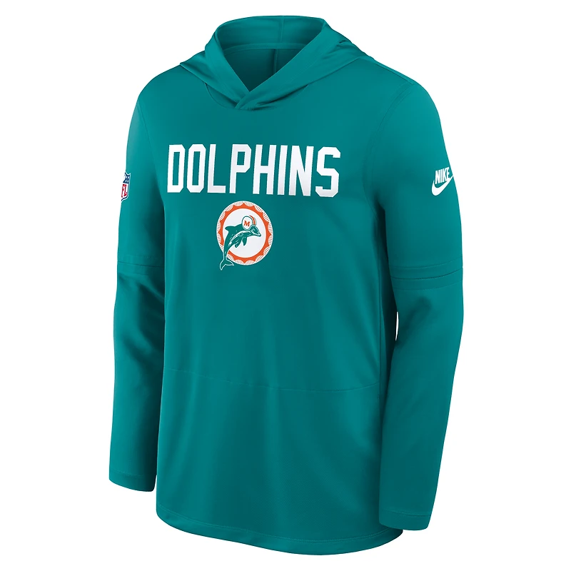 Men's Nike Aqua Miami Dolphins Big & Tall Alt Pack Dri-FIT Long Sleeve Hoodie T-Shirt