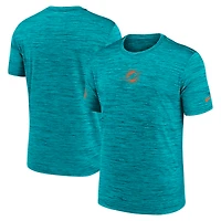 T-shirt Nike Aqua Miami Dolphins pour homme, coupe grande taille, performance Sideline Velocity