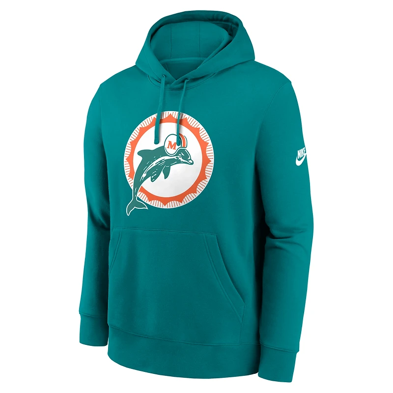 Men's Nike Aqua Miami Dolphins Club Fleece Pullover Hoodie