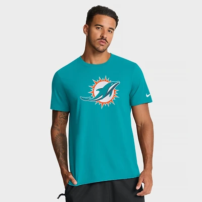 T-shirt Nike Aqua Miami Dolphins Essential Logo pour homme