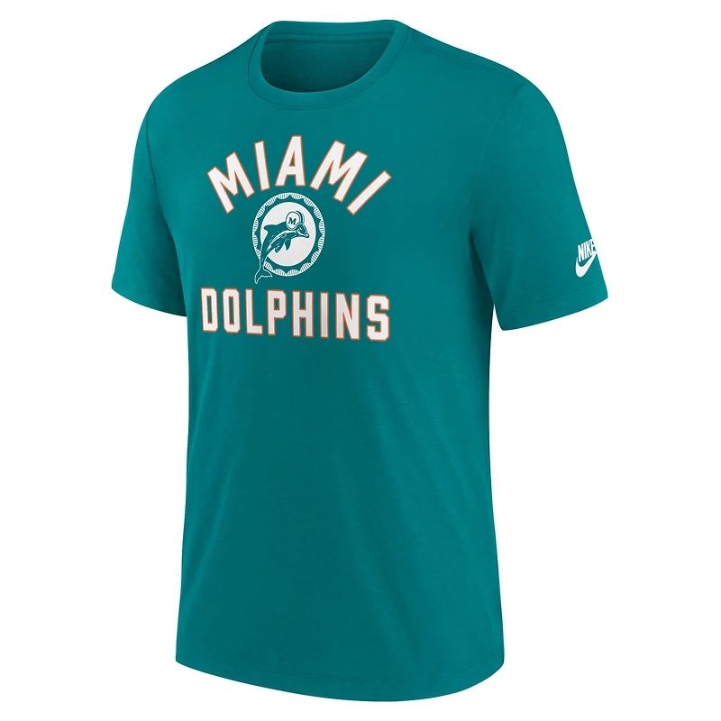 Men's Nike Aqua Miami Dolphins Favorable Timeline Tri-Blend T-Shirt
