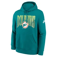 Sweat à capuche en molleton Nike Aqua Miami Dolphins Full Blitz Club pour homme
