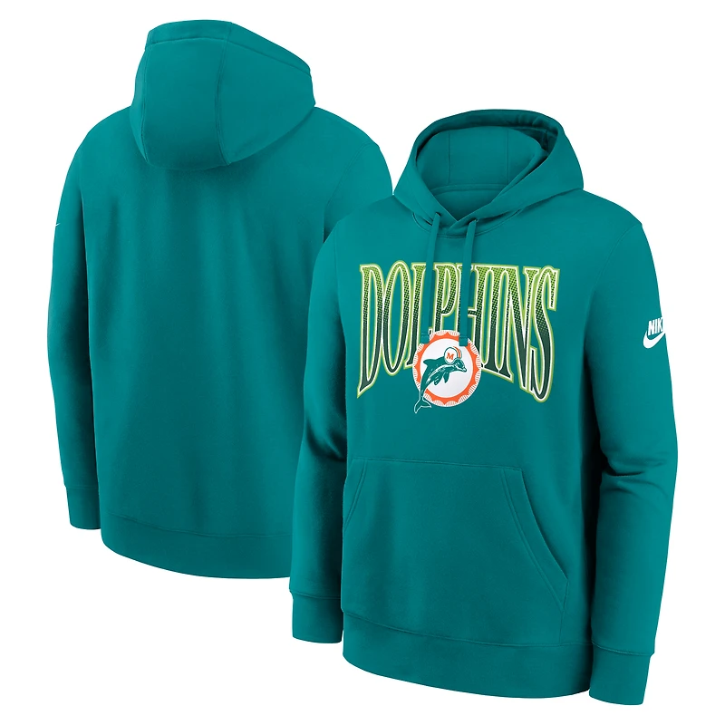 Men's Nike Aqua Miami Dolphins Full Blitz Club Fleece Pullover Hoodie