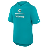 Men's Nike Aqua Miami Dolphins Lockup Tri-Blend Hoodie T-Shirt