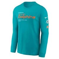 Men's Nike Aqua Miami Dolphins Play to Win Essential Long Sleeve T-Shirt