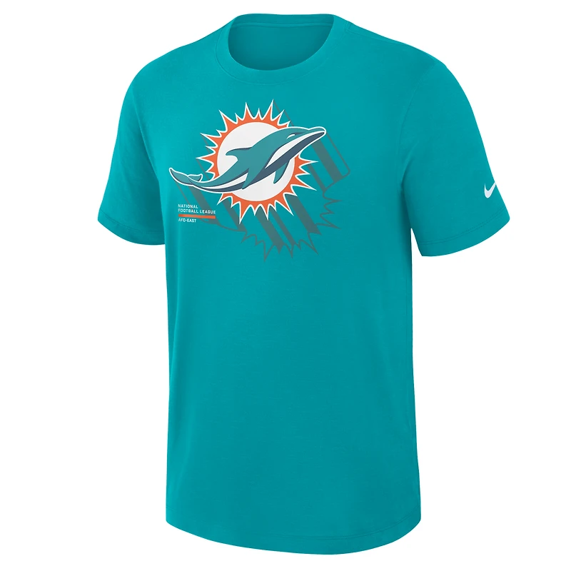 T-shirt Nike Aqua Miami Dolphins Primetime Slub Dri-FIT pour homme