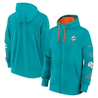 Men's Nike Aqua Miami Dolphins Primetime Club Full-Zip Hoodie