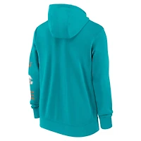 Sweat à capuche zippé Nike Aqua Miami Dolphins Primetime Club pour homme