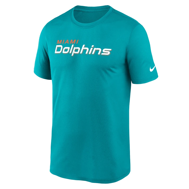 Men's Nike Aqua Miami Dolphins Primetime Legend Wordmark Dri-FIT T-Shirt