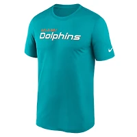Men's Nike Aqua Miami Dolphins Primetime Legend Wordmark Dri-FIT T-Shirt