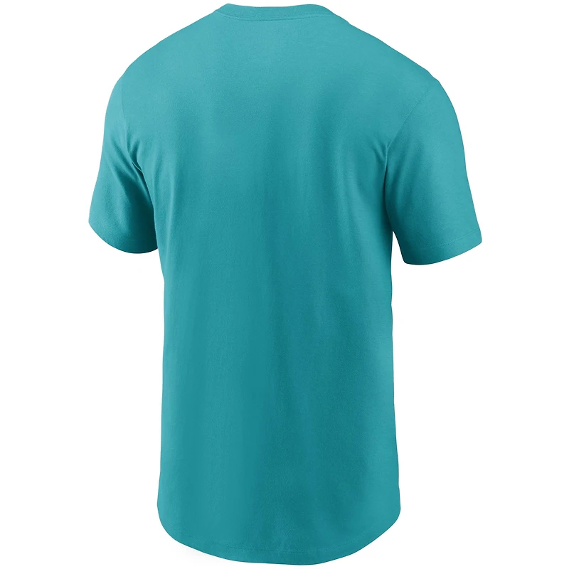 T-shirt essentiel Nike Aqua Miami Dolphins Primetime Logo pour homme