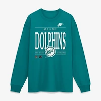 T-shirt à manches longues Nike Aqua Miami Dolphins Red Zone Max 90 pour homme