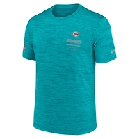 T-shirt Nike Aqua Miami Dolphins Sideline Double Covered Dri-FIT Velocity pour homme
