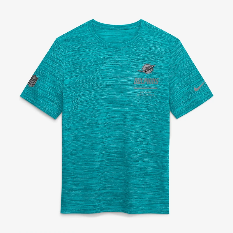 T-shirt Nike Aqua Miami Dolphins Sideline Double Covered Dri-FIT Velocity pour homme