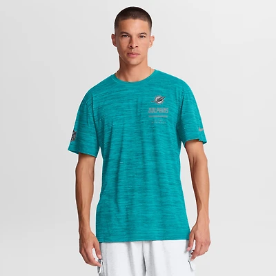T-shirt Nike Aqua Miami Dolphins Sideline Double Covered Dri-FIT Velocity pour homme