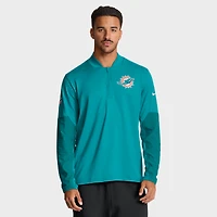 Pull Nike Aqua Miami Dolphins Sideline Dri-FIT à demi-zip pour homme