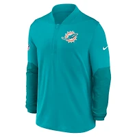 Men's Nike Aqua Miami Dolphins Sideline Dri-FIT Half-Zip Pullover
