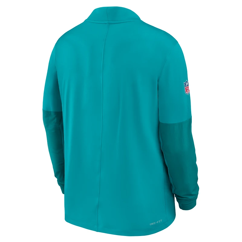 Men's Nike Aqua Miami Dolphins Sideline Dri-FIT Half-Zip Pullover