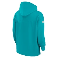 Men's Nike Aqua Miami Dolphins Sideline Jersey Performance Pullover Hoodie