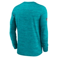 Men's Nike Aqua Miami Dolphins Sideline Offensive Transition Velocity Dri-FIT Long Sleeve T-Shirt